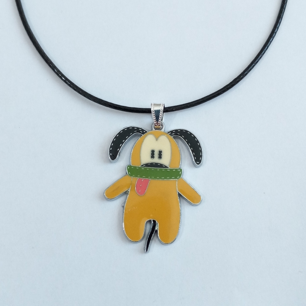 Tsum PLUTO Silvertone/Enamel Pendant 18" Adjustable Chain Cord Necklace